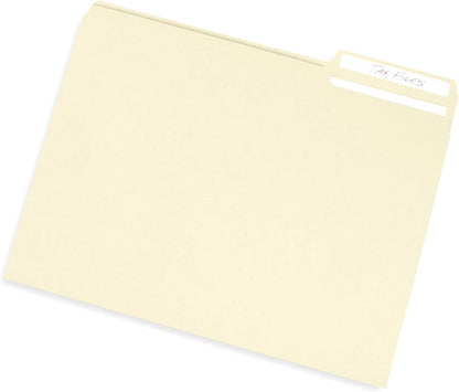 File Folder, 1/3 Cut Tab, Letter Size, Yellow, Great for Organizing and Easy File Storage, 100 Per Box