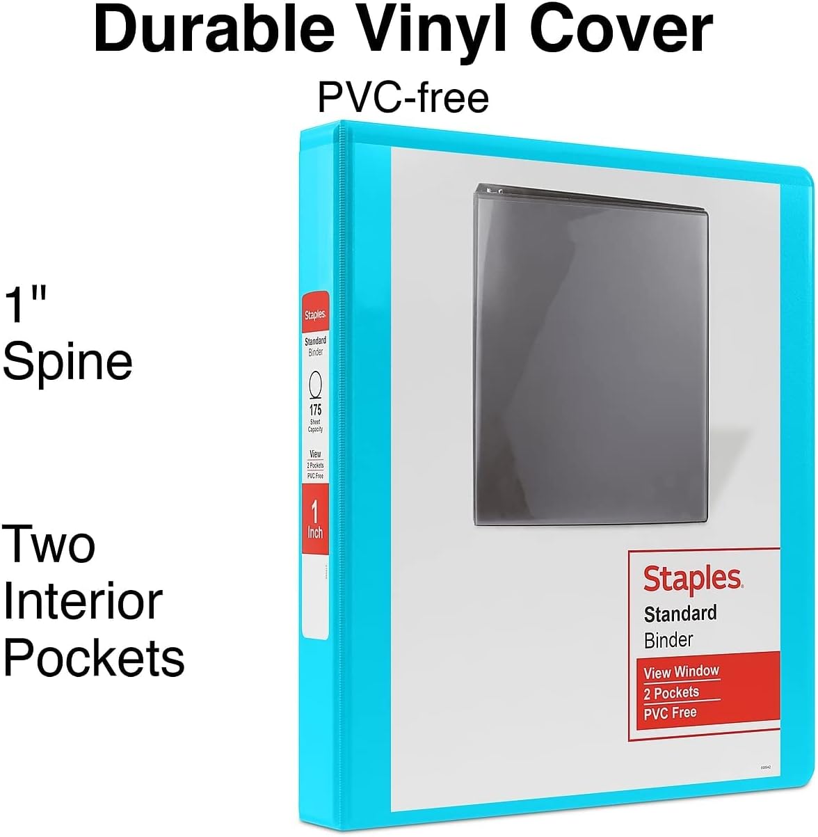 Staples Standard 2-Inch 3-Ring View Binder, Holds Up to 450 Sheets, Orange, Durable Binder for Office & School