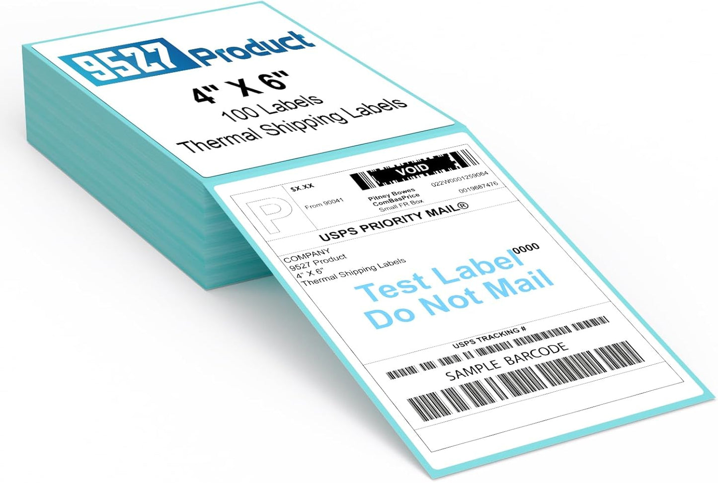 9527 Product Fanfold 4 x 6 Direct Thermal Labels White Perforated Shipping Labels, 500pcs per Stack,1 Stack