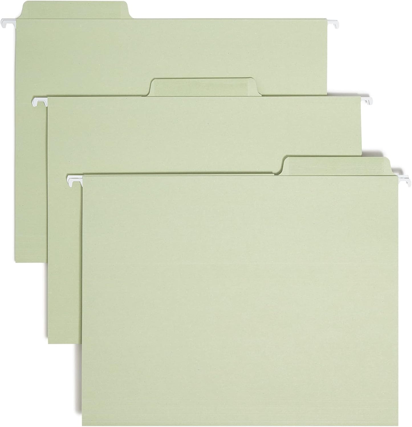 Smead Erasable FasTab Hanging File Folder, 1/3-Cut Built-in Tab, Letter Size, Moss, 20 per Box (64032)