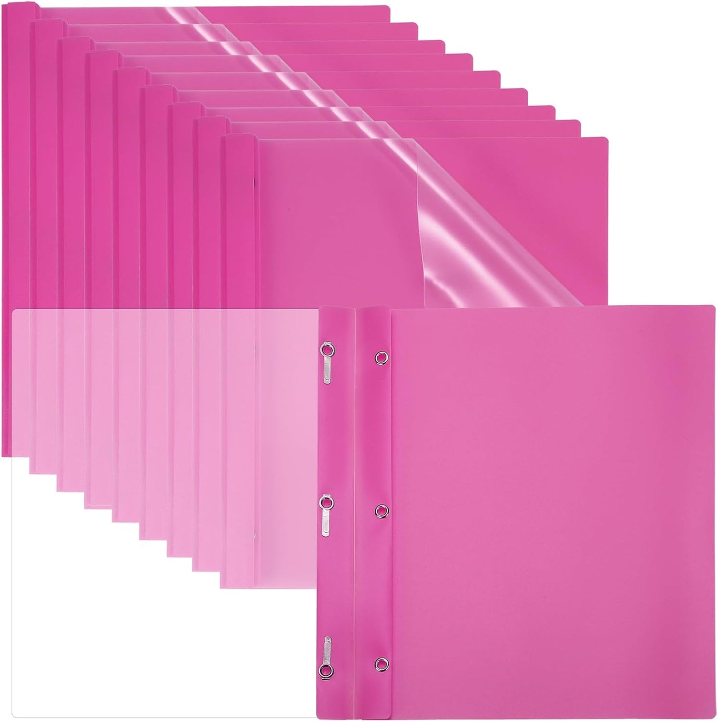 PATIKIL Plastic Report Covers with Prong, 10 Pcs 80 Sheet Clear Front Presentation Binders with 3 Metal Prong Fasteners Report Folder for Resume Documents Files Letter, Grass Green
