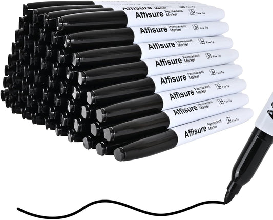 12 Colors Permanent Markers， 84 Pack colored marker sets, Assorted Colors Marker，Fine Point， Permanent Markers Bulk, Fast Dry, Waterproof, work on Plastic, Glass, Metal, Wood and Stone