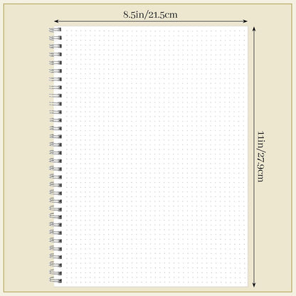 BESARME 2PCS 80 Sheets Large Graph Paper Spiral Notebook 8.5" × 11", A4 Graph Paper Notebook College Ruled Spiral Notebooks for School Office