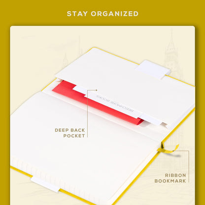 BEECHMORE BOOKS Large Lined Journal Notebook, 8.5" x 11.5" (A4) Hardcover Vegan Leather Executive Diary for Work, Thick 120gsm Paper, Lay-Flat Binding, Gift Box