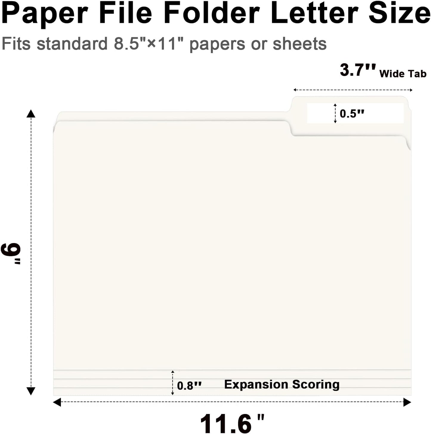 File Folder, RAZCC 150 Pack 1/3 Cut Tab File Folders Letter Size, Manila Folders, Folders with Tab, Great for Organizing and Easy File Storage
