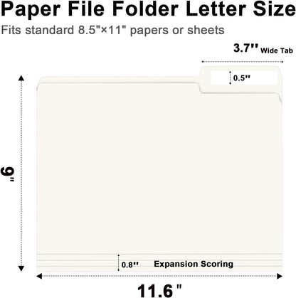 File Folder, RAZCC 150 Pack 1/3 Cut Tab File Folders Letter Size, Manila Folders, Folders with Tab, Great for Organizing and Easy File Storage
