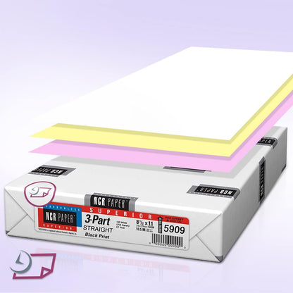 NextDayLabels - Superior Carbon-less NCR, Pre Collated Paper, 500 Sheets Per Pack (8-1/2" x 11" 3 Part Reverse, #5900)
