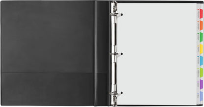 Avery Clear Easy View Durable Plastic Dividers for 3 Ring Binders, 8-Tab Set, Bright Multicolor, 1 Set (16741)