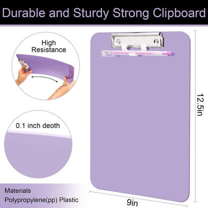 SFLHHDM 1 Pcs Clear Glitter Clipboards, Plastic Clipboard with Pen Holder, Size 8.85 x 12.4 in Shiny Clipboards with Low Profile Clip, Cute Hanging Clipboard for Office School Sparkly Clip Board-Pink