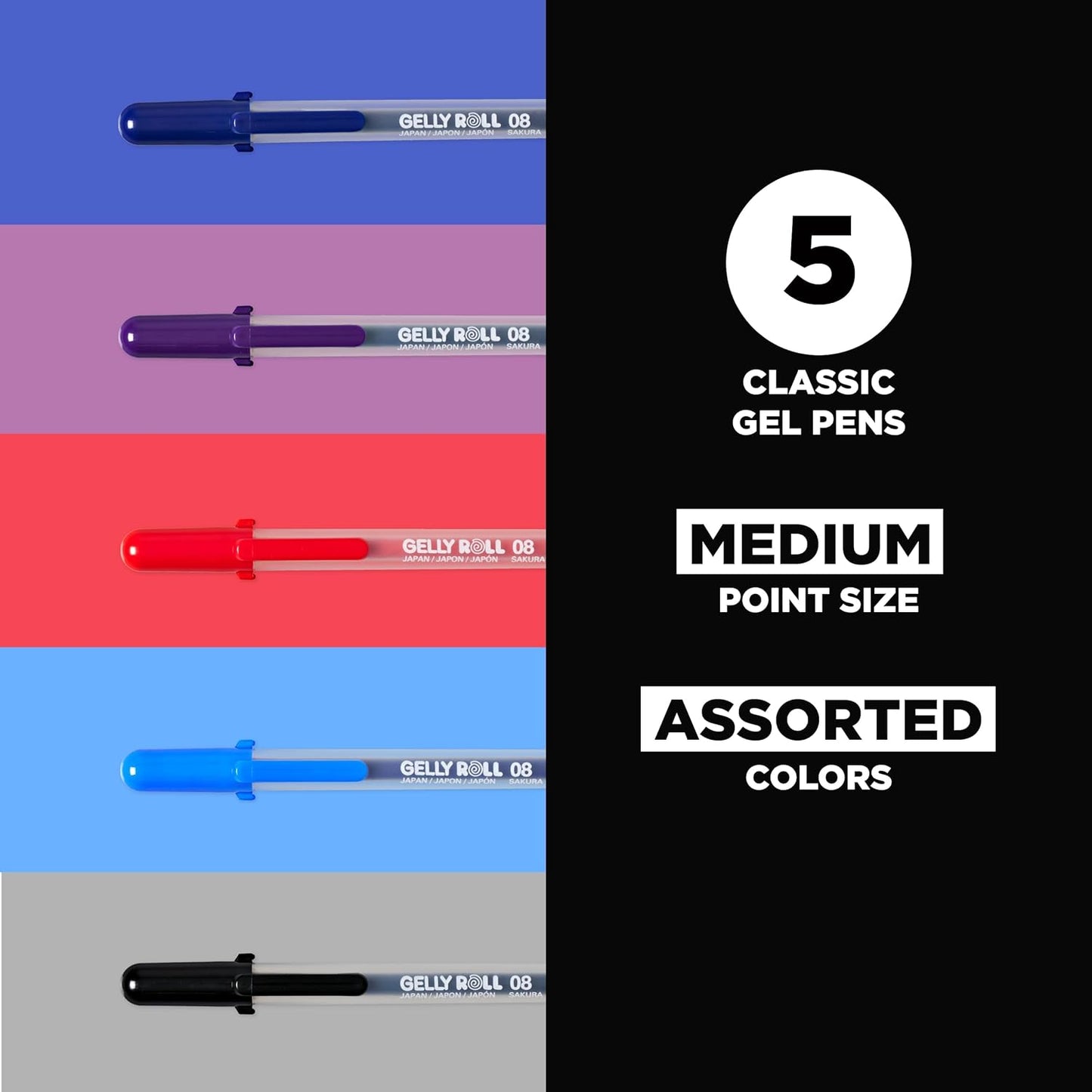 SAKURA Gelly Roll Classic, Medium Pt, Multicolor, 10 PK 37460