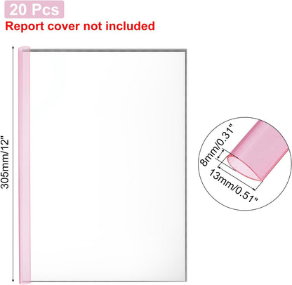 PATIKIL 20Pcs Binding Bars, 13x8mm Binding Bars Slide Grip 50 Sheets Capacity A4 Size Report Binder Presentation Binder for Study Office Report Cover Resume, Transparent Yellow
