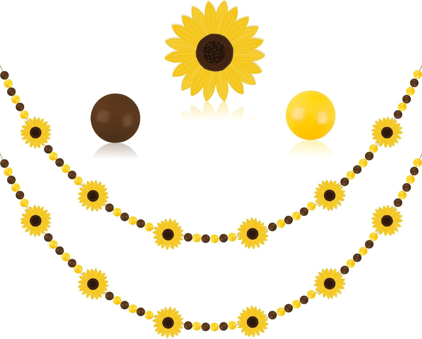 8.2 Ft Pencil Wooden Garland Graduation Yellow Pencil Banners with Cute Beads Hanging Ornaments for Kindergarten Classroom Office Home First Day of School Party Decor