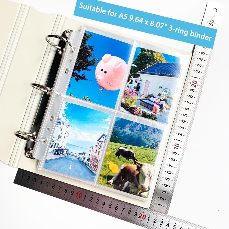 A5 3-Hole Round Ring Binder, Refillable Notebook Journal Folder, Binder Protector/DIY Scrapbook/Binder Cover Protector (Purple)
