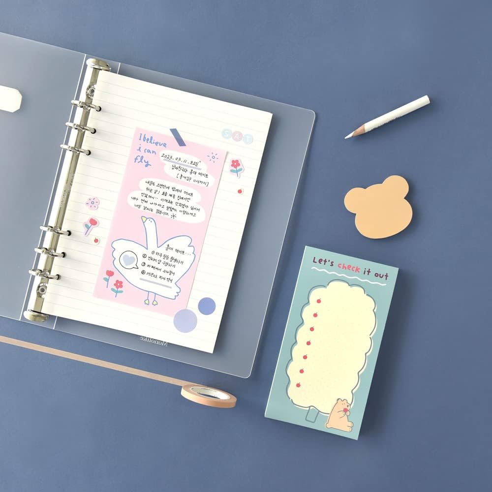 Monolike Memopad Memories design B SET - 4 Packs, 4 Different Designs, 100 Sheets Per Pad, Total 400 Sheets, Note pads, Writing pads, 3.15 x 4.17 Inches