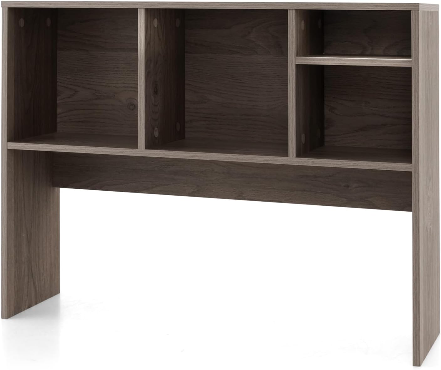 Tangkula Desktop Bookshelf, Countertop Storage Hutch with 5 Shelves for Computer Desk, Desk 3-Tier Display Rack, Multipurpose Wood Desktop Hutch Storage Organizer for Dorm Office Home