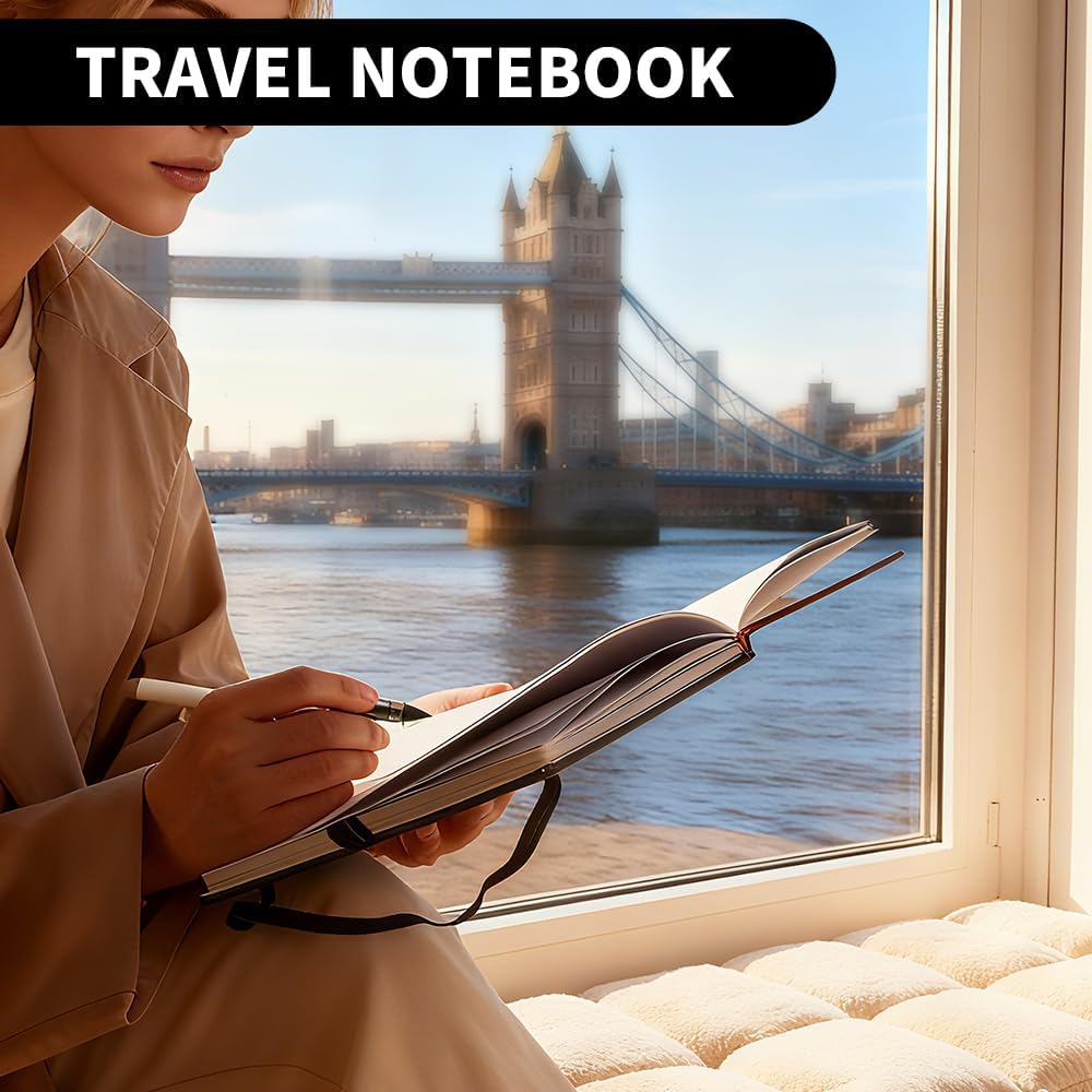 Heture Hardcover Notebooks, A5 Lined Journals Notebook for Writing 160 Pages, 8.2 x 5.5 inch, Classic Ruled Notebooks for College/Work/Travel (Lined-3 Pack, Black)