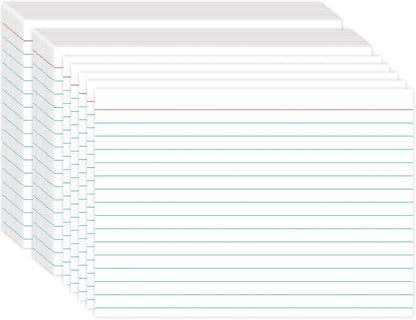 White Index Cards 5x7, Ruled Index Cards, Flash Cards for Studying, File Note Cards, Study Cards, Flash Cards, 100 Pcs Lined Index Flashcards for Office and School Supplies
