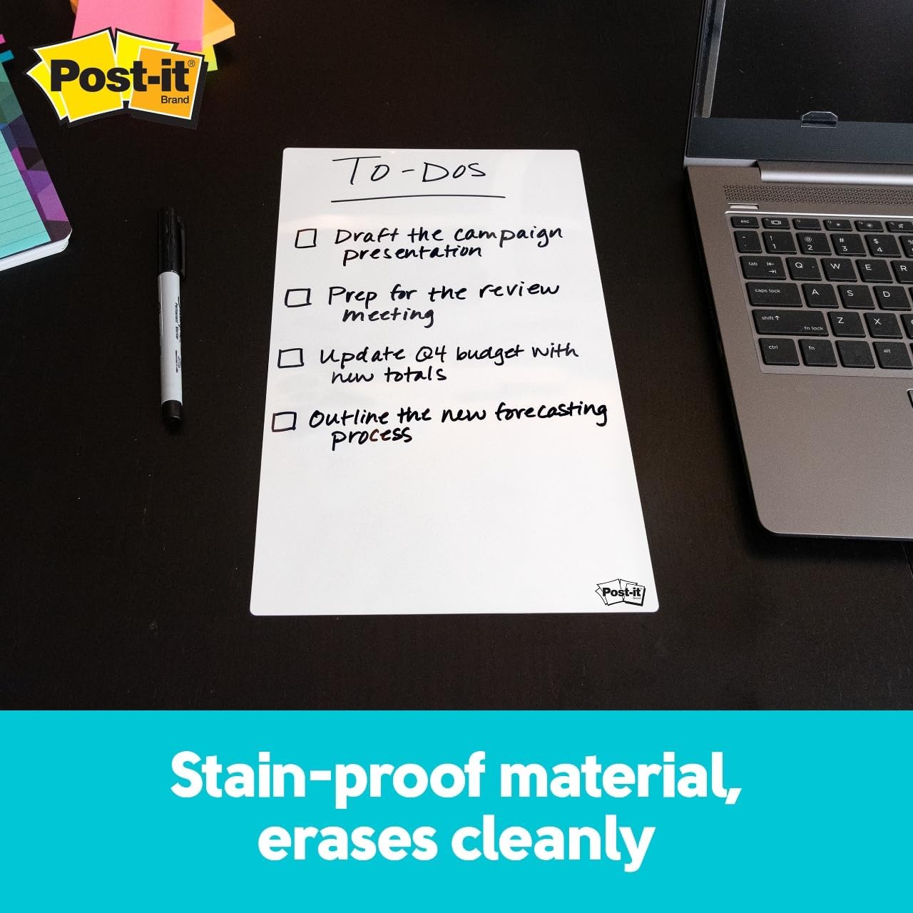 Post-it Dry Erase Sheets, 7 in x 11.3 in, 3 Sheets, Sticks Securely and Removes Cleanly (DEFSHEETS-3PK)