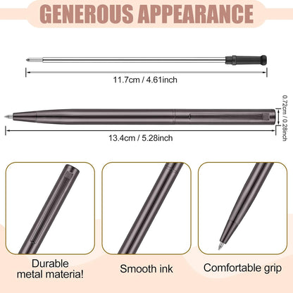 Zonon 240 Pcs Gold Metal Slim Ballpoint Pens Bulk Retractable Metallic Black Ink 1 mm Medium Point Smooth Writing Pens for Wedding Business Office Supplies Students Teachers Men Women Present