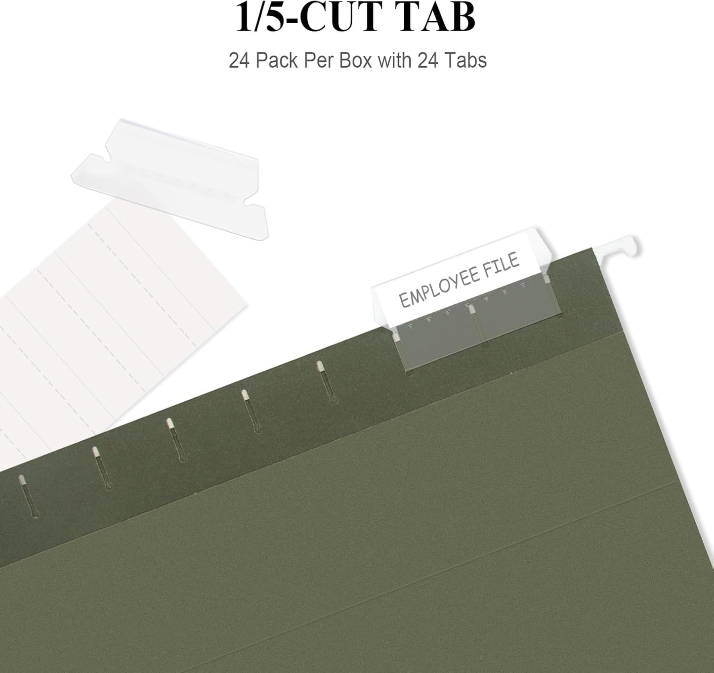 ViVin Hanging File Folders, 1/5-Cut Adjustable Tabs with 24 Per Box, 24 Pack Letter Size Hanging File Folders, Designed for Office Home School Filing Cabinet(Assorted)