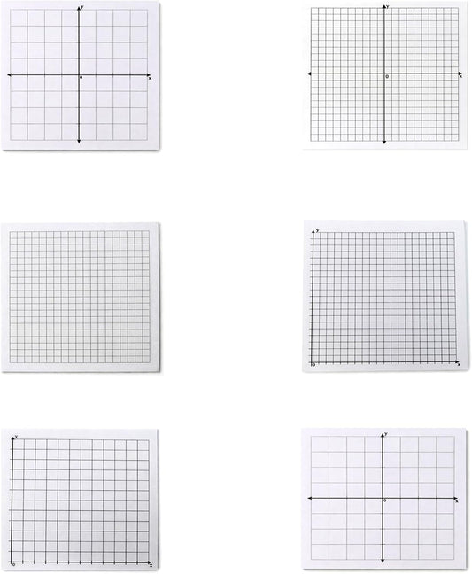 Graph Paper Sticky Notes - 6 Pads for Students, 3x3 Inch, Notepad with Math Quadrants and Grid Lines, Homeschooling Tools, Peels Off Cleanly, White