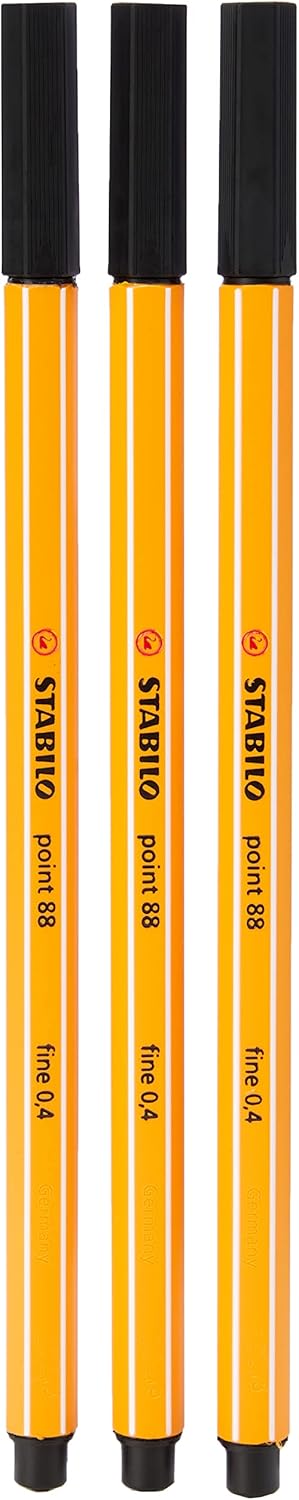 STABILO - point 88 - Fineliner - Pack of 3 - Black
