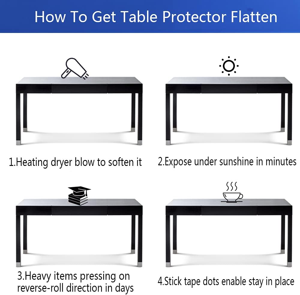 Transparent 14x24 in Small Office Desk Blotter Mat Clear Plastic Table Protector Cover Pad PVC Topper Surface Proection Mat Pad Anti Scratch Table Mat Glass End Table Protector Waterproof Easy Clean - Colors M