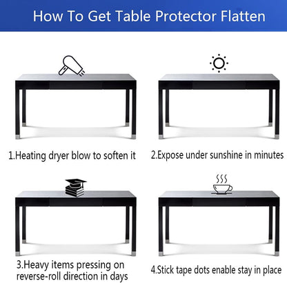 Transparent 14x24 in Small Office Desk Blotter Mat Clear Plastic Table Protector Cover Pad PVC Topper Surface Proection Mat Pad Anti Scratch Table Mat Glass End Table Protector Waterproof Easy Clean - Colors D
