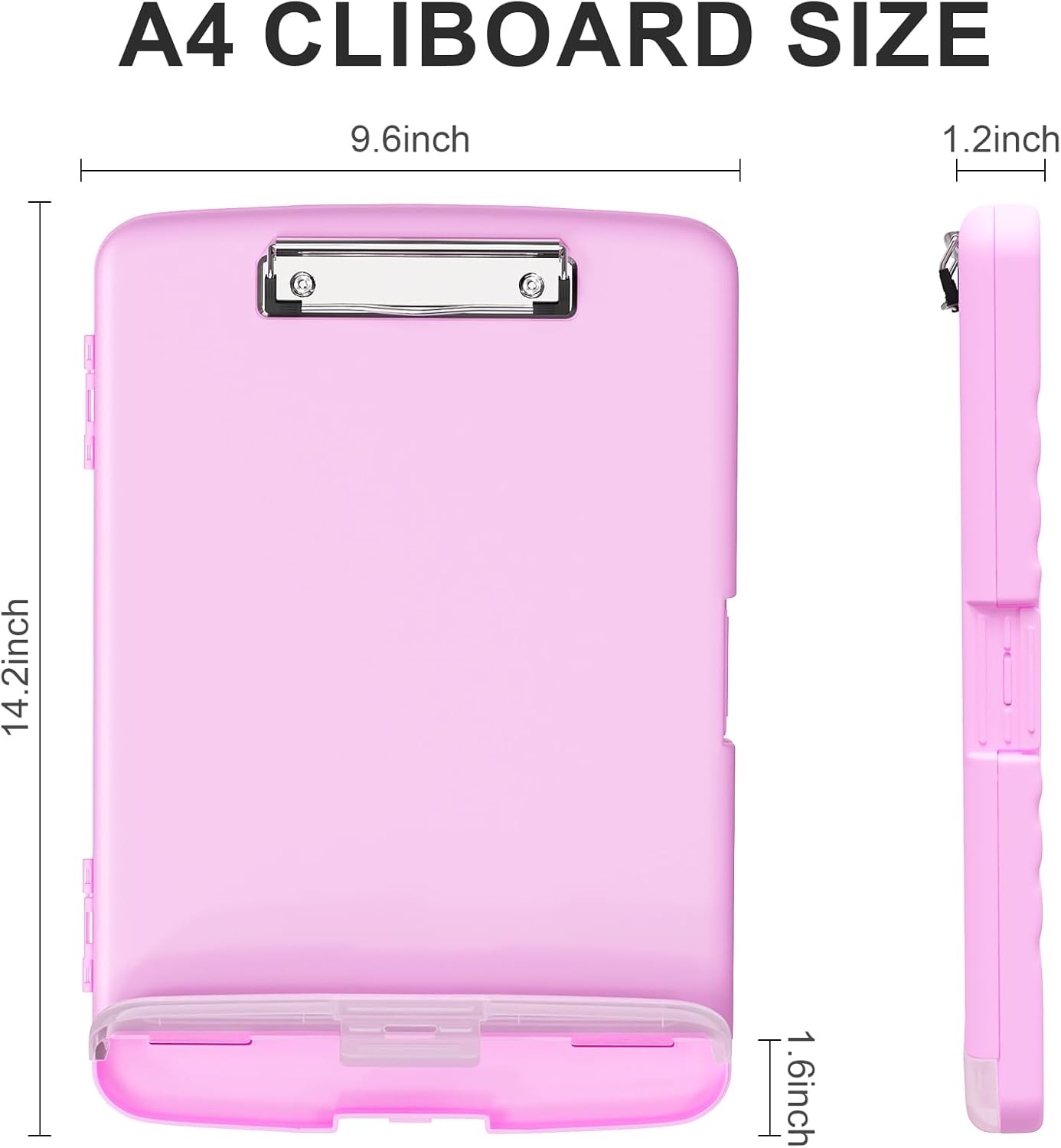 Plastic Clipboard with Storage, 8.5 x 11 Storage Organization Box Side-Opening, Heavy Duty Clip Board with Pen Holder and Paper Folder for Nurses, Teachers, Office & School Supply, Orange