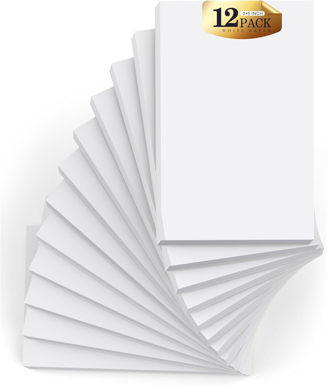 Notepads 3x5, 6 Pack Small Note Pads, Server Note Pad, Scratch Pads 3x5, Memo Pads White Paper, 50 Sheets per Blank Note pads 3''x5'', Small Writing Pads Pocket Notepads for Office School Home Supplies