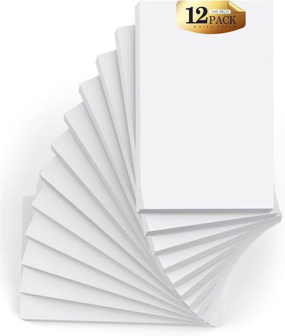Notepads 3x5, 6 Pack Small Note Pads, Server Note Pad, Scratch Pads 3x5, Memo Pads White Paper, 50 Sheets per Blank Note pads 3''x5'', Small Writing Pads Pocket Notepads for Office School Home Supplies