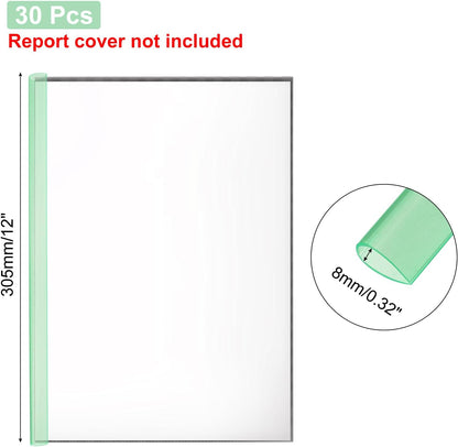 PATIKIL 30Pcs Binding Bars, 8mm Binding Bars Slide Grip 50 Sheets Capacity A4 Size Report Binder Teardrop Shape Presentation Binder for Report Cover Resume, Clear