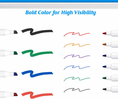 maxtek Low Odor Dry Erase Markers Chisel Tip, Whiteboard Markers Set 4 Count with 1 Magnetic Eraser