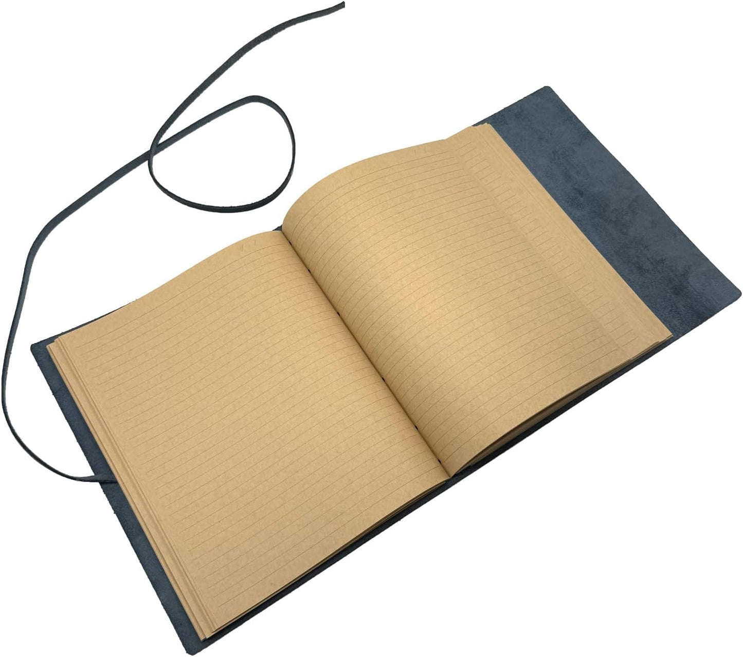 Leather Journal Writing Notebook - Genuine Leather Bound Daily Notepad for Men & Women Lined Paper 240 Kraft Pages, Handmade, Rustic Brown, 5 x 7 in