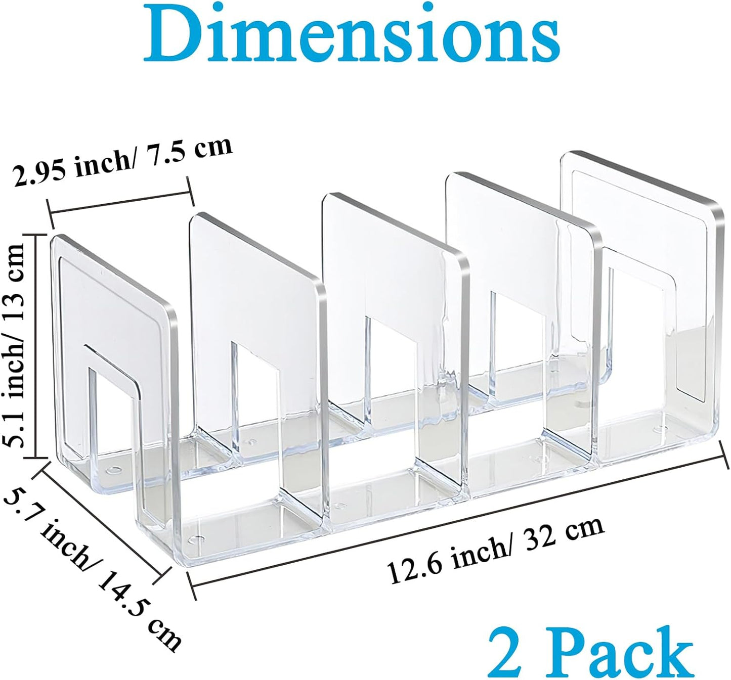 SAYEEC Acrylic File Sorter, Clear File Holder Acrylic Desk Organizer, Sturdy Desktop Files Organizer Files Folder Holder Rack for Envelopes Mail Letter Paper Notebook Electronics (4 Sections, 1 Pack)