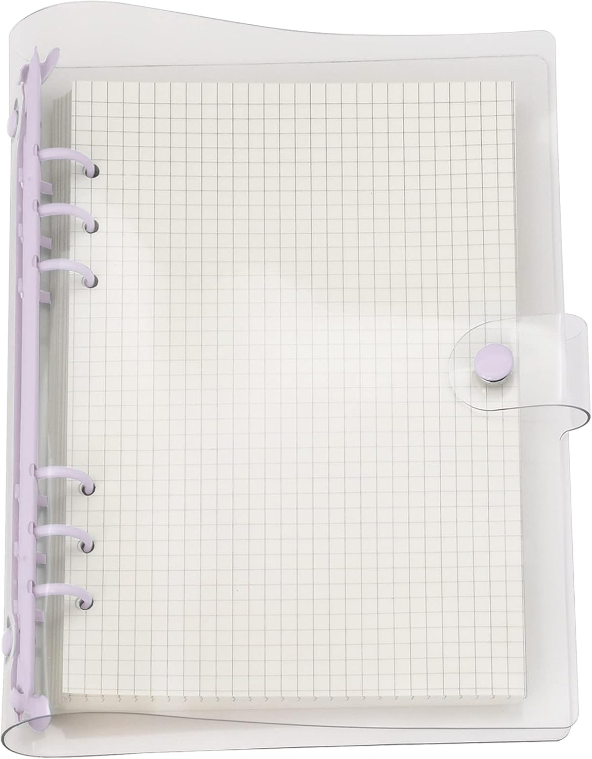 A6 A5 6-Holes Colorful PVC Cover Round Ring View Binder with Snap Button Closure File Folder for Loose Leaf Sheet Protectors Notebook Refill (Pink Daisy, A5 Mini Set) - Colors B