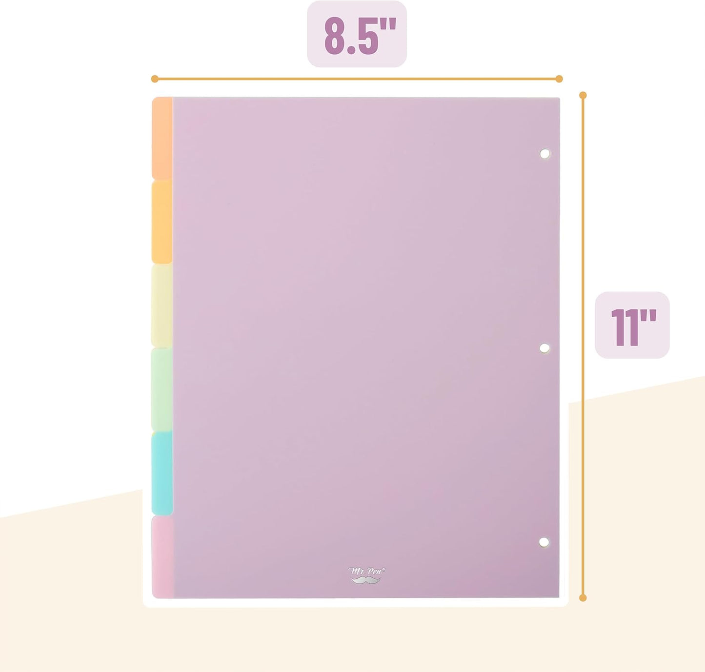Mr. Pen- Binder Dividers, 6 Tab Dividers, Pack of 2 Sets (12 Dividers Total), Dividers