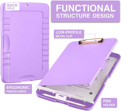 Sooez Clipboards with Storage, High Capacity Clip Boards 8.5x11 with Storage, Heavy Duty Nursing Clipboard Folder, Plastic Clipboard with Pen Holder for Women Teachers Work, School & Office Supplies