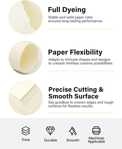 White Cardstock 8.5 x 11, 40 Sheets Card Stock, 75 LB/200 GSM Thick Copy Paper, Cardstock Printer Paper for School & Office Supplies, Art, Watercolo, Craft, Drawing, Invitations, Menus, DIY Cards