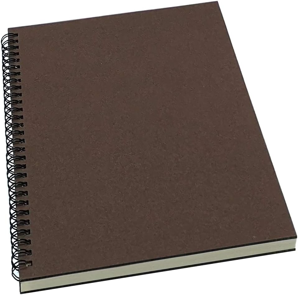 YUREE Spiral Notebook/Spiral Journal Lined, B5 Hard Kraft Cover Wire Bound Notebook Ruled, 70 Sheets (140 Pages), 10.5" x 7.3", Brown