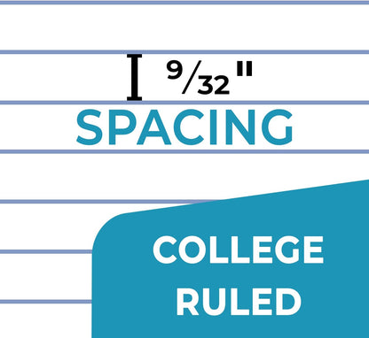 Rosmonde College Ruled Composition Notebooks 5 Pack, 200 Pages (100 Sheets), 9-3/4" x 7-1/2", White & Black Marble Composition Book, Hard Cover, Sturdy Sewn Binding, School, College & Office Supplies