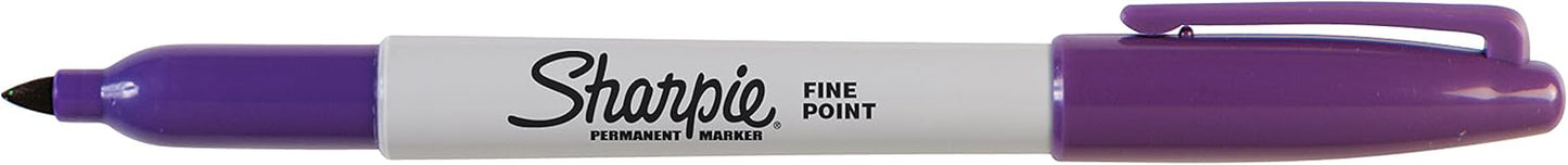 Sharpie Permanent Markers, Fine Point, Purple, 12 Count - Arts & Crafts, Office Supplies