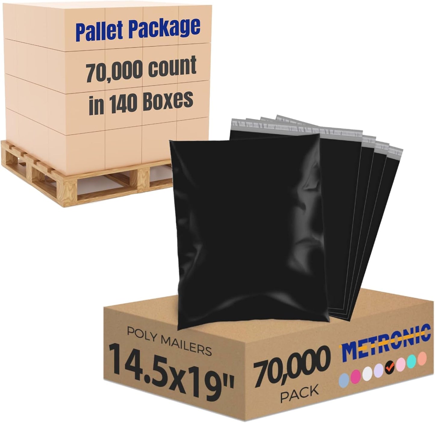 Metronic White Poly Mailers 14.5x19 100 Pack, Large Shipping bags Self-Seal Shipping Envelopes , Packaging Envelope for Small Business, Boutique, Clothing