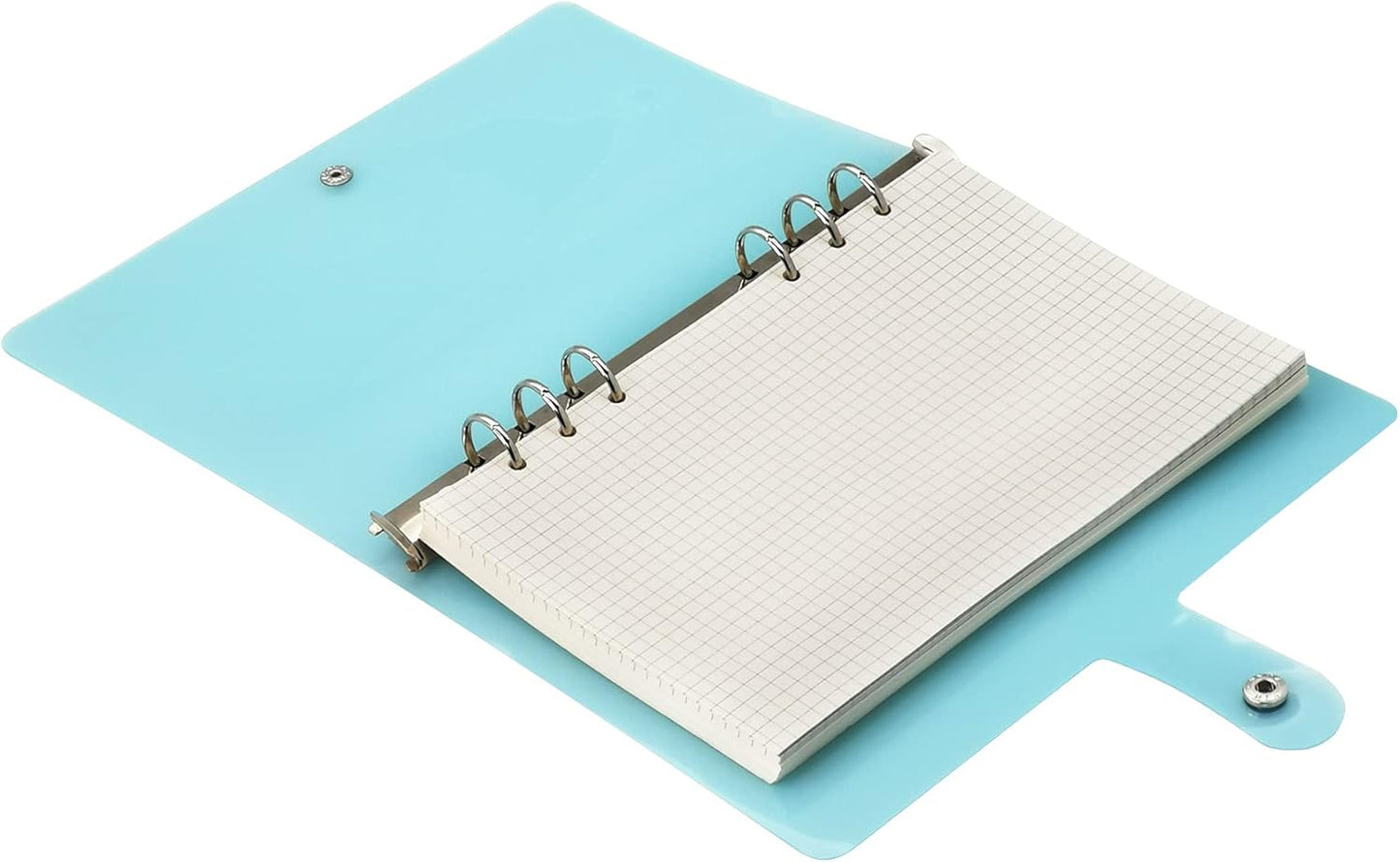 A6 A5 6-Holes Colorful PVC Cover Round Ring View Binder with Snap Button Closure File Folder for Loose Leaf Sheet Protectors Notebook Refill (Pink Daisy, A5 Mini Set) - Colors B