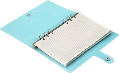 A6 A5 6-Holes Colorful PVC Cover Round Ring View Binder with Snap Button Closure File Folder for Loose Leaf Sheet Protectors Notebook Refill (Pink Daisy, A5 Mini Set) - Colors B
