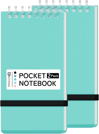 BEYONG Small Pocket Notebook Journal, Mini Notepad Spiral Notebooks Note Pads for Work School (Grayish Blue, 3x5)