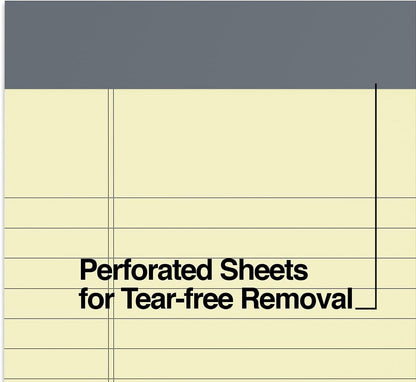 TRU RED Notepads, 5” x 8”, Narrow Ruled, Canary, 50 Sheets/Pad, 6‑Pack