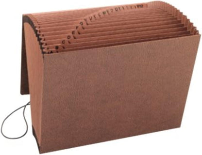 Smead TUFF Expanding File 21 Pockets, Alphabetic (A-Z), Flap and Cord Closure, Letter Size, Redrope (70318)