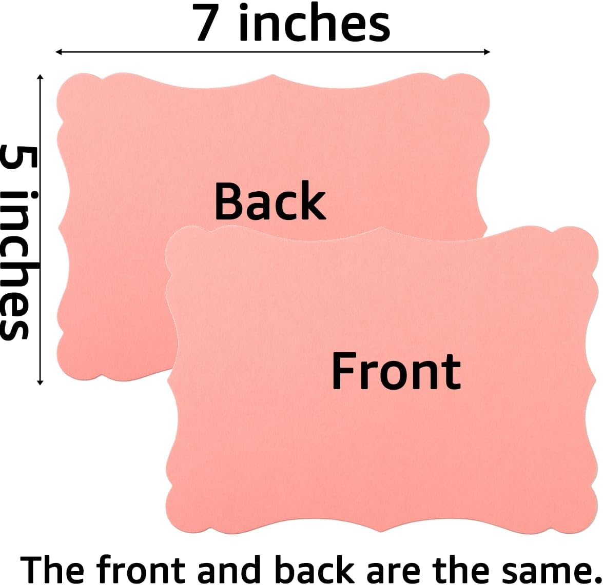 50 Pack Blank Kraft Cards Cardstock Thick Paper Brown Greeting Cards for DIY Gift Card Menus, Baby Shower and Wedding Invitations (Multicolored, 5x7IN)