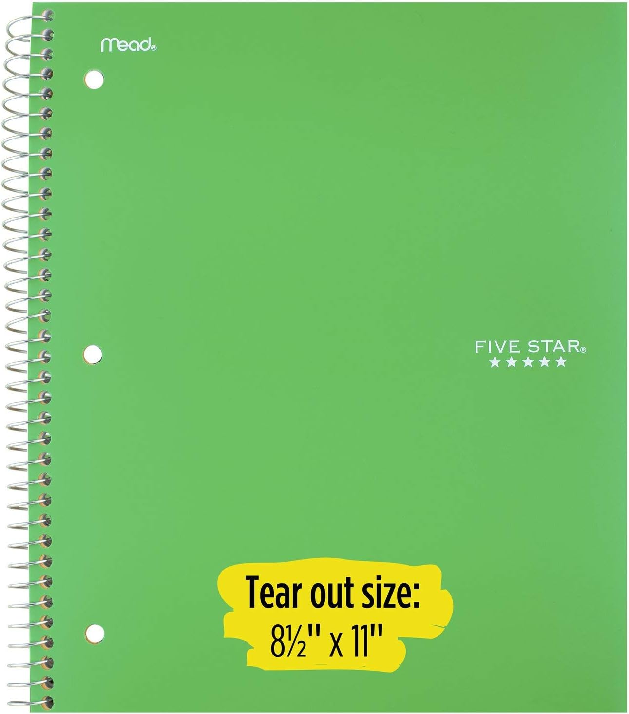 Five Star Spiral Notebook + Study App, 2 Pack, 1 Subject, College Ruled Paper, 100 Sheets, 8-1/2" x 11", Pacific Blue, Fire Red (38452)